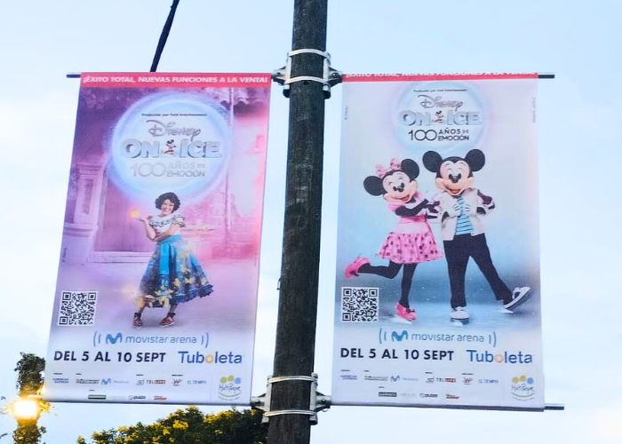 Pancartas Disney On ice en Multiparque alianza